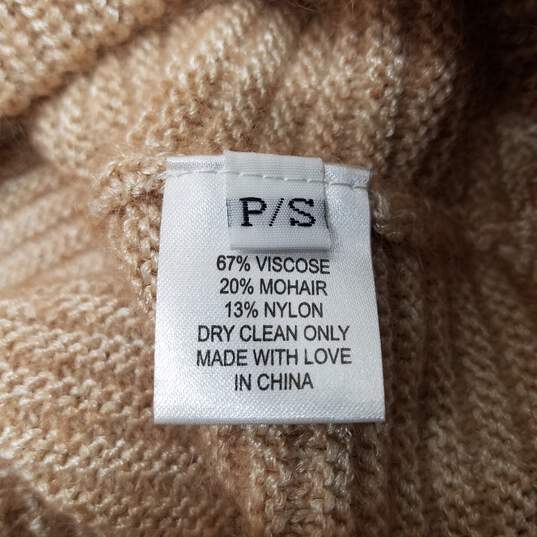 VPL P/S Viscose Mohair Short Sleeve Pullover Women's Sweater Tan Shirt image number 3