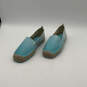 Womens Blue Ombre Logo Wooden Detail Slip-On Espadrille Flats Size 9.5 image number 1