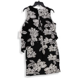 NWT Womens Black White Floral Sleeveless Knee Length Sheath Dress Size 1 alternative image
