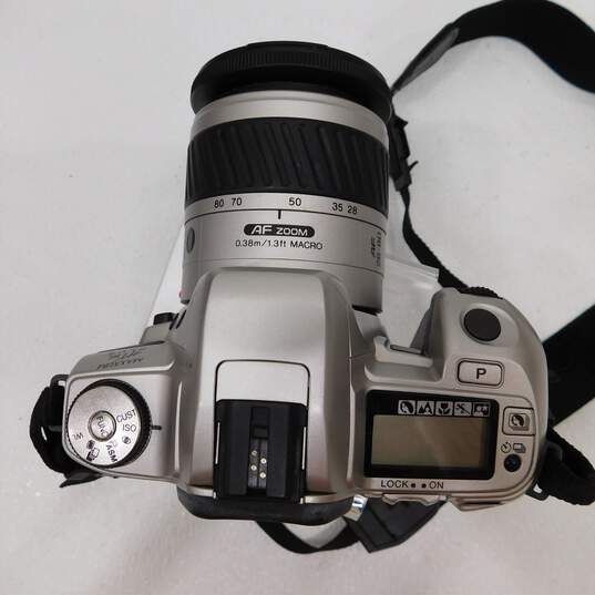 Minolta Maxxum HTsi Plus SLR 35mm Film Camera W/ Lenses Flash & Case image number 6