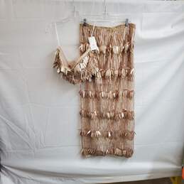 L'atiste By Amy Light Pink Embellished 2 Piece Top & Skirt WM Size L NWT