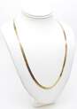 14K Yellow Gold Herringbone Chain Necklace 12.9g image number 3