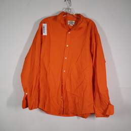 Mens Cotton Regular Fit Long Sleeve Collared Button-Up Shirt Size XL