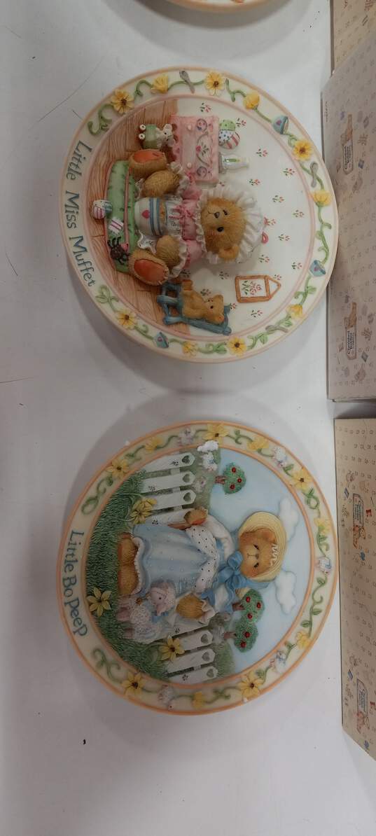 4pc Set of Enesco Cherished Teddies Collector Plates IOB image number 2