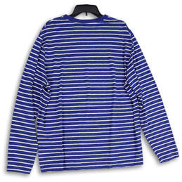 Womens Blue White Striped Crew Neck Long Sleeve Pullover T-Shirt Size XXL alternative image