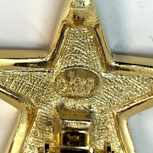 Designer Joan Rivers Gold-Tone Rhinestone Star Shape Clip-On Stud Earrings image number 4