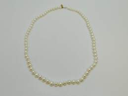 14K Yellow Gold Clasp Pearl Hand Knotted Necklace 18.7g alternative image