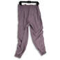 Womens Purple Elastic Waist Drawstring Tapered Leg Jogger Pants Size M image number 2