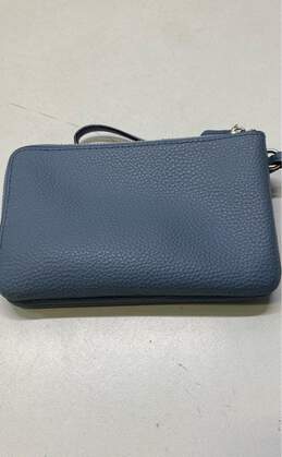 Coach Leather Double Zipper Pouch Wallet Blue alternative image
