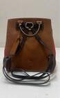 Dooney & Bourke Red Nylon Leather Small Flap Backpack Bag image number 2