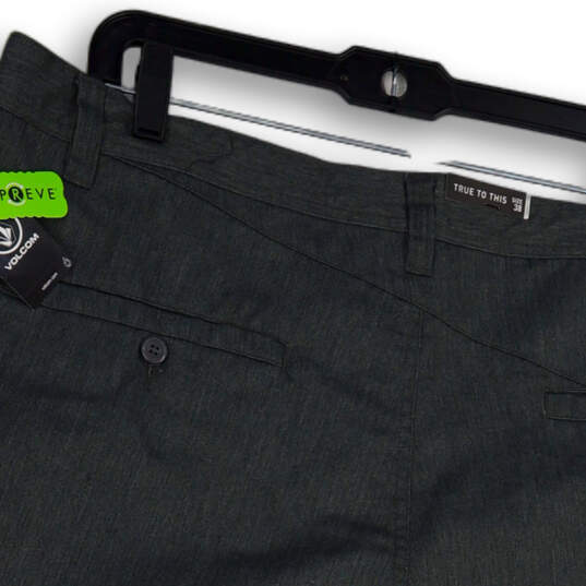 NWT Mens Gray Frickin Stretch Flat Front Slash Pocket Chino Shorts Size 38 image number 4