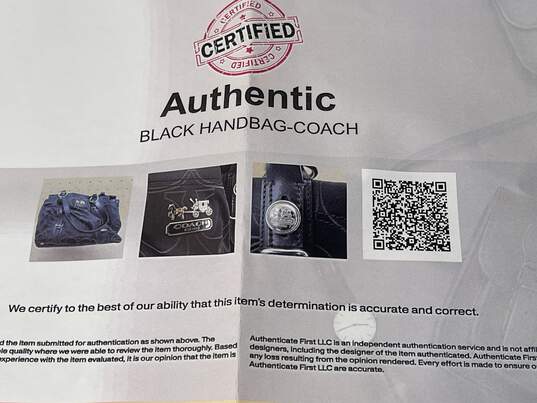 Certified Authentic Coach Black Bowler Hand Bag image number 7