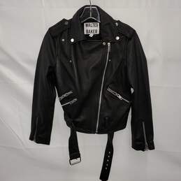 Walter Baker Black Full Zip Lamb Leather Jacket Size S