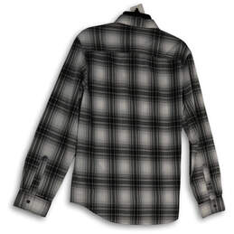 Mens Black White Plaid Long Sleeve Spread Collar Button-Up Shirt Size M alternative image