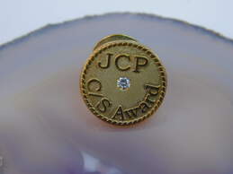 10K Yellow Gold 0.03 CT Diamond JC Penney Customer Service Award Pin 3.8g