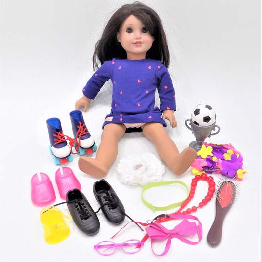 American Girl Luciana Vega GOTY 2018 Doll Purple Streak In Hair W/ Extras image number 1