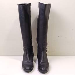 Michael Kors Women's Soft Black Leather and Textile Knee High Side Zip Fashion Boots Size 8M