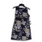 NWT Womens Blue White Floral Boat Neck Pullover Shift Dress Size 8P image number 1