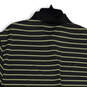 Mens Gray Green Striped Spread Collar Short Sleeve Golf Polo Shirt Size L image number 4