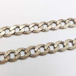 Sterling Silver 6.9mm Wide Curb Link 22" Chain Reversible Necklace 35.0g alternative image