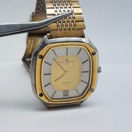 Baume & Mercier Swiss 4100-018 7 Jewels 37m St. Steel Gold Case Date Men's Watch 66g
