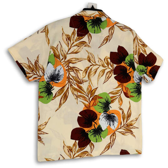 NWT Mens Multicolor Floral Collared Short Sleeve Button-Up Shirt Size Large image number 4