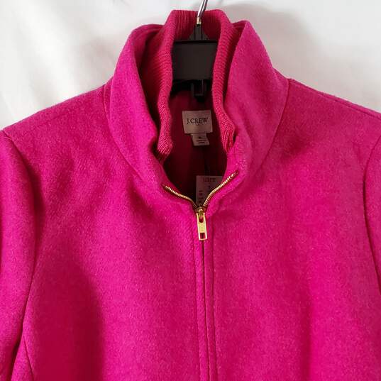 J Crew Women Pink Zip Up Wool Blend Coat Sz 8 NWT image number 3