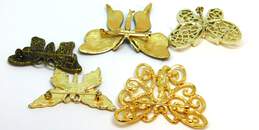 VNTG & Mod Gold Tone Butterfly Brooch Lot alternative image