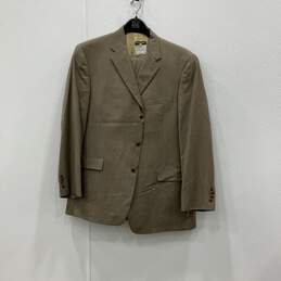 NWT Austin Reed Mens Brown Beige Blazer And Pant 2 Piece Suit Set Size 46