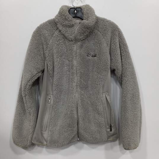 Columbia Women's Gray Teddy Bear Fleece Jacket Size M image number 1
