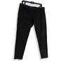 Womens Black Flat Front Stretch Back Zip Skinny Leg Ankle Pants Size 16R image number 2