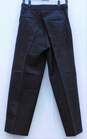 Black Men's Buckle-Detail Size 31 Woven Dress Trousers image number 2