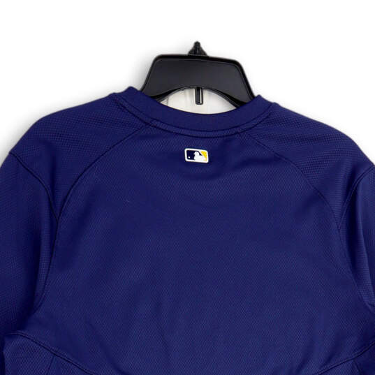 Mens Blue Dri-Fit Milwaukee Brewers Crew Neck Athletic T-Shirt Size Medium image number 4