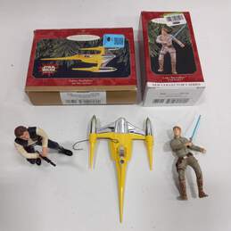 Star Wars Han Solo, Luke Skywalker and Naboo fighter ornaments. alternative image