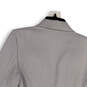 Womens White Gray Striped Long Sleeve Peak Lapel Single Breasted Blazer M image number 4