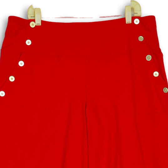 NWT Womens Red Flat Front Straight Leg Tummy Control Sailor Pants Size XL image number 3