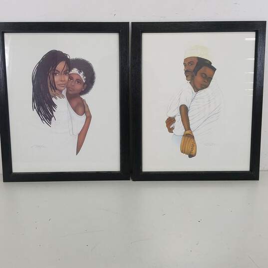 Dexter Griffin - Set of 2 - African American Family Portraits - MOTHER LOVE FATHER LOVE - Prints image number 1