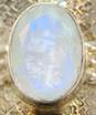 PTI India 925 Moonstone Faceted Oval Stamped Textured Ridged Band Long Saddle Ring 11.5g image number 7