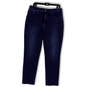 Womens Blue Denim Dark Wash Pockets Stretch Skinny Leg Jeans Size 31 image number 1