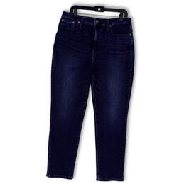 Womens Blue Denim Dark Wash Pockets Stretch Skinny Leg Jeans Size 31