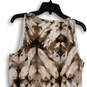 Womens Brown White Tie-Dye Scoop Neck Sleeveless One-Piece Romper Size 10 image number 4