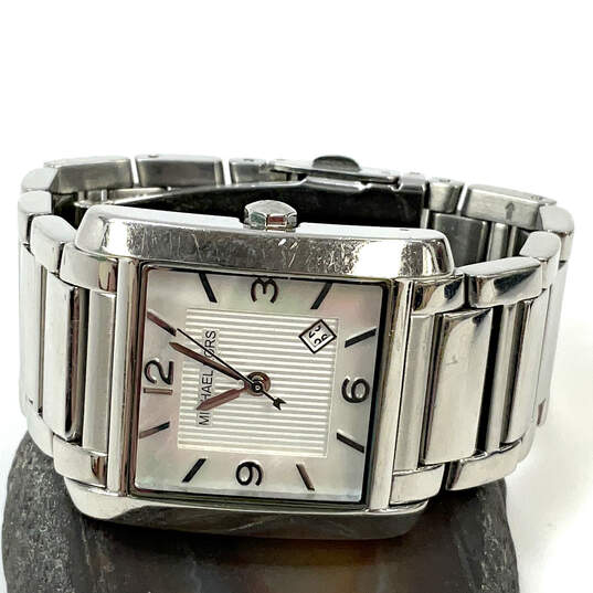 Designer Michael Kors MK-3146 Silver-Tone Stainless Steel Analog Wristwatch image number 1