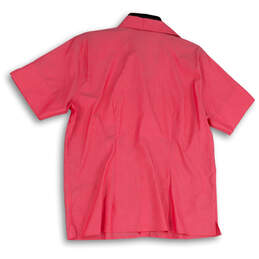 Womens Pink Spread Collar Short Sleeve Casual Button-Up Shirt Size 16 alternative image