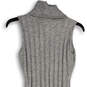 NWT Womens Gray Turtleneck Sleeveless Ribbed Sweater Dress Size Small image number 4