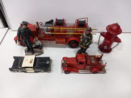 Bundle of Assorted Vintage Toy Fire Truck & Figures