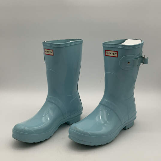 NIB Womens Original Short Gloss WFS1000RGL Blue Round Toe Rain Boots Sz 10 image number 4