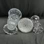 Bundle of 3 Large Crystal Dishes - Vase, Decanter, And Candy Jar With 2 Lids image number 3