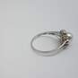 14k White Gold Melee Diamond w/Solitaire FW Pearl Sz 7 Ring 2.0g image number 9