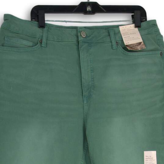 NWT Lauren Conrad Womens Green High Rise Skinny Leg Ankle Jeans Size 16W image number 3