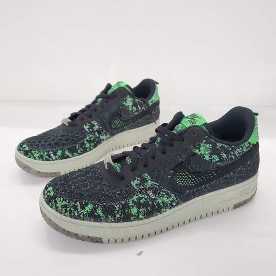 Nike Men's Air Force 1 Low Crater Flyknit Black Volt Sneakers Size 14 image number 1